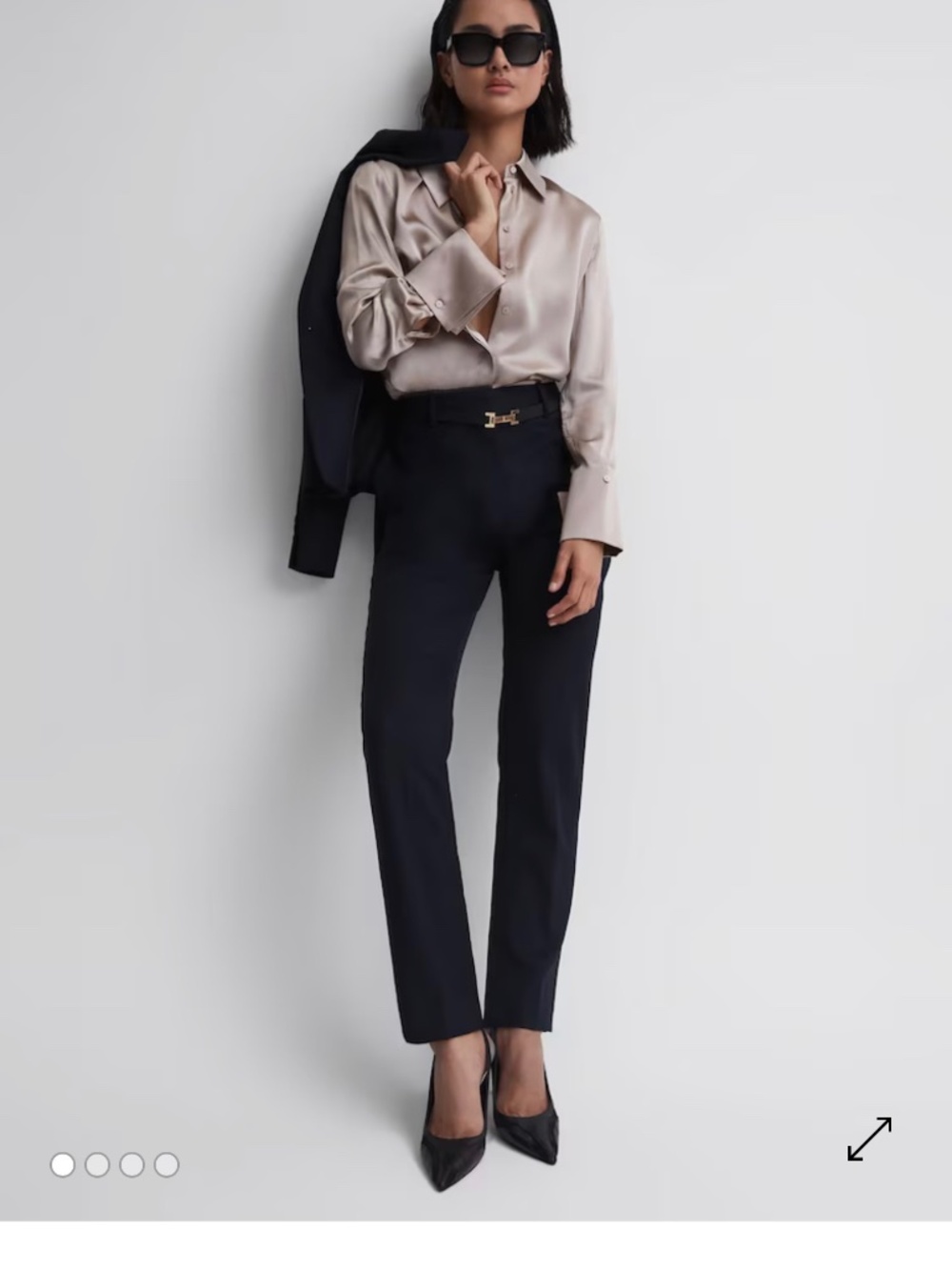 Reiss Navy Slim Tailored Trousers